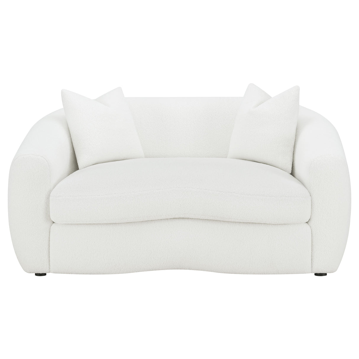 Isabella Faux Sheepskin Loveseat in Natural Ivory