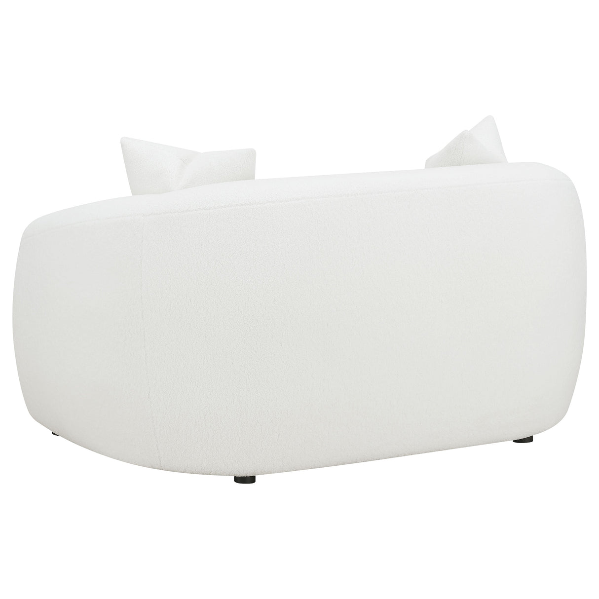 Isabella Faux Sheepskin Loveseat in Natural Ivory