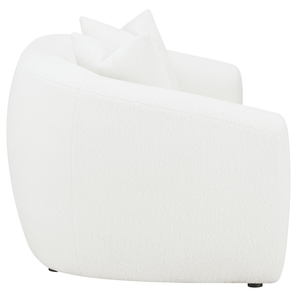 Isabella Faux Sheepskin Loveseat in Natural Ivory