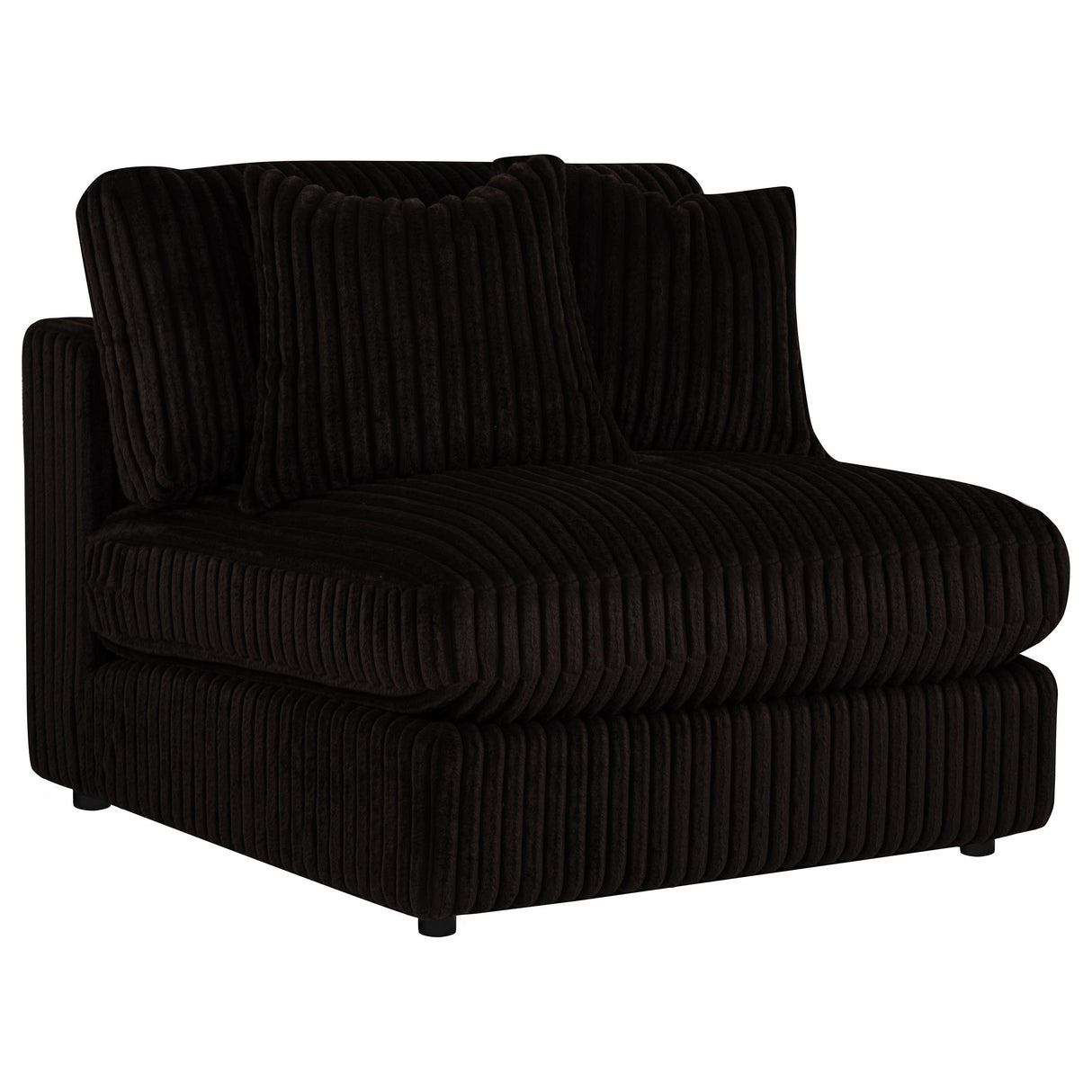 Blaine Chocolate Corduroy Upholstered Armless Chair