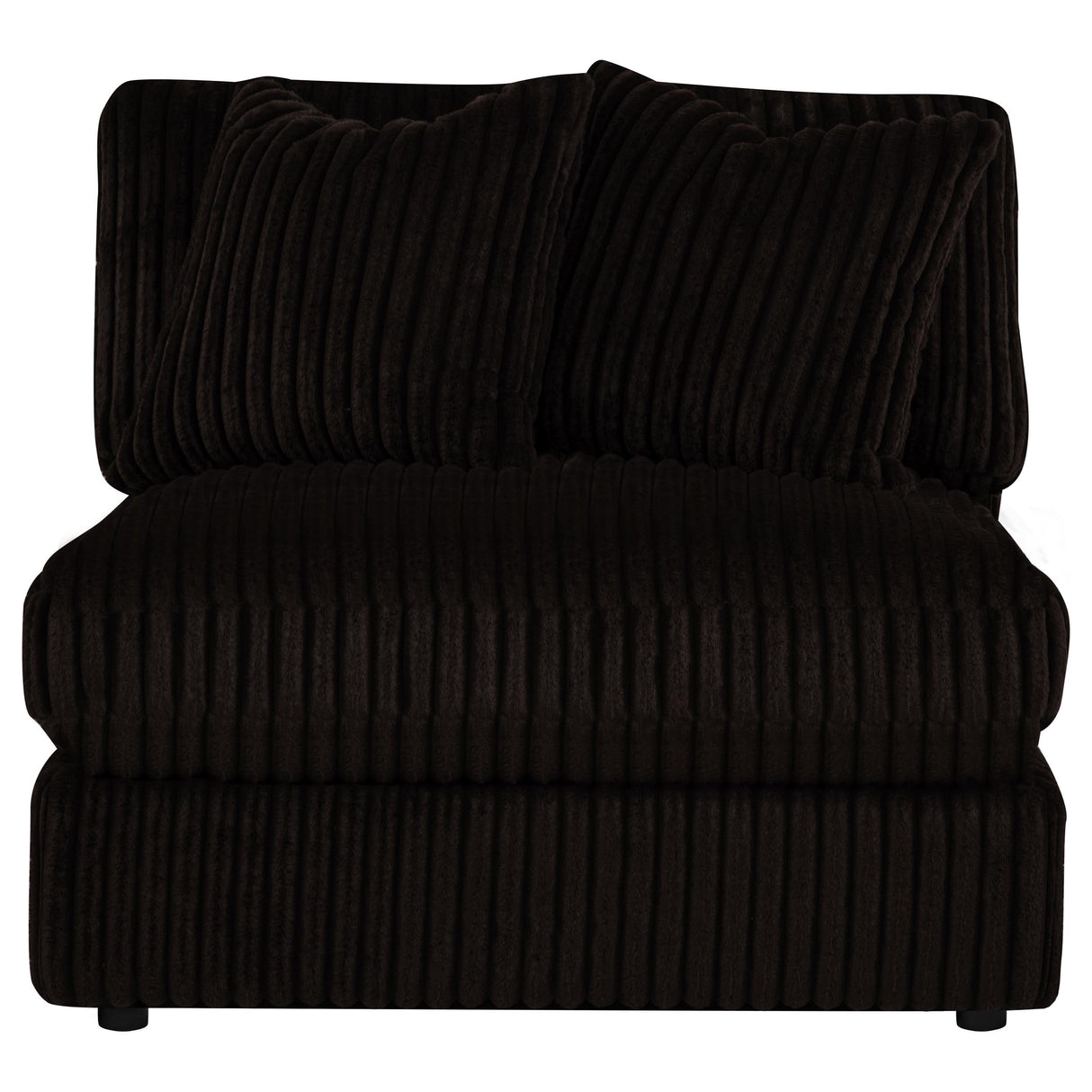 Blaine Chocolate Corduroy Upholstered Armless Chair