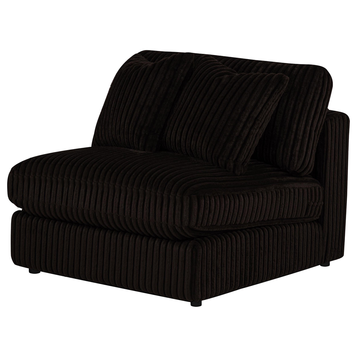 Blaine Chocolate Corduroy Upholstered Armless Chair