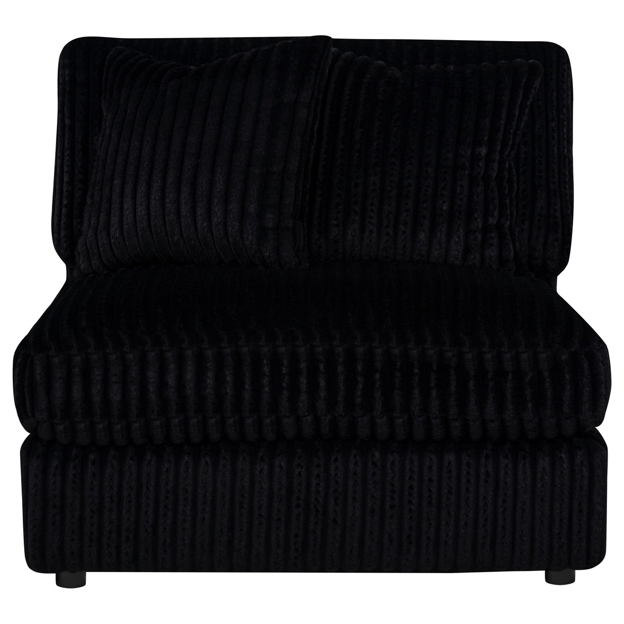 Blaine Black Corduroy Upholstered Armless Chair