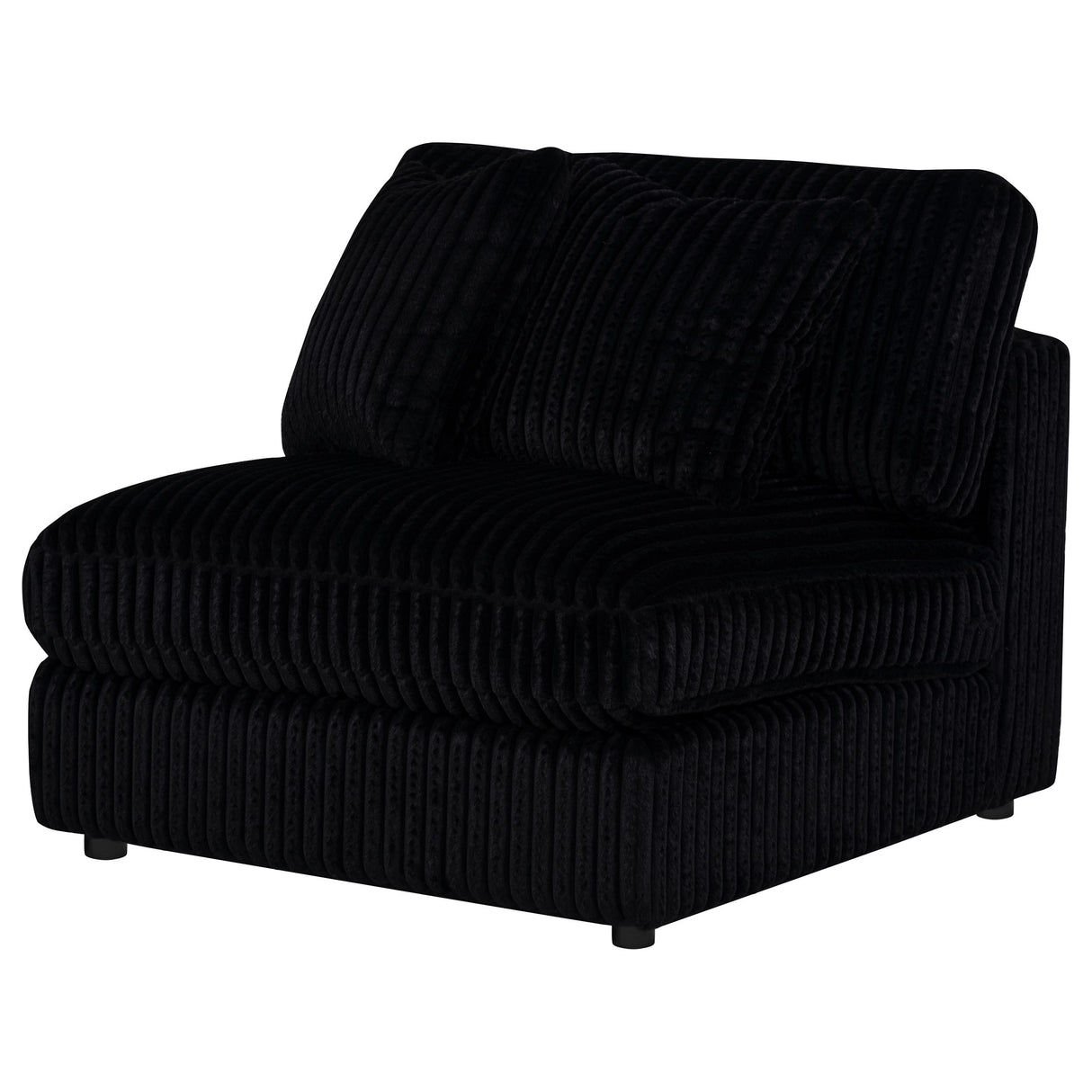 Blaine Black Corduroy Upholstered Armless Chair