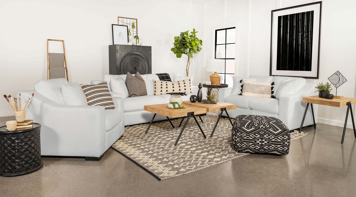 Ashlyn Upholstered Sloped Arm Sofa - White