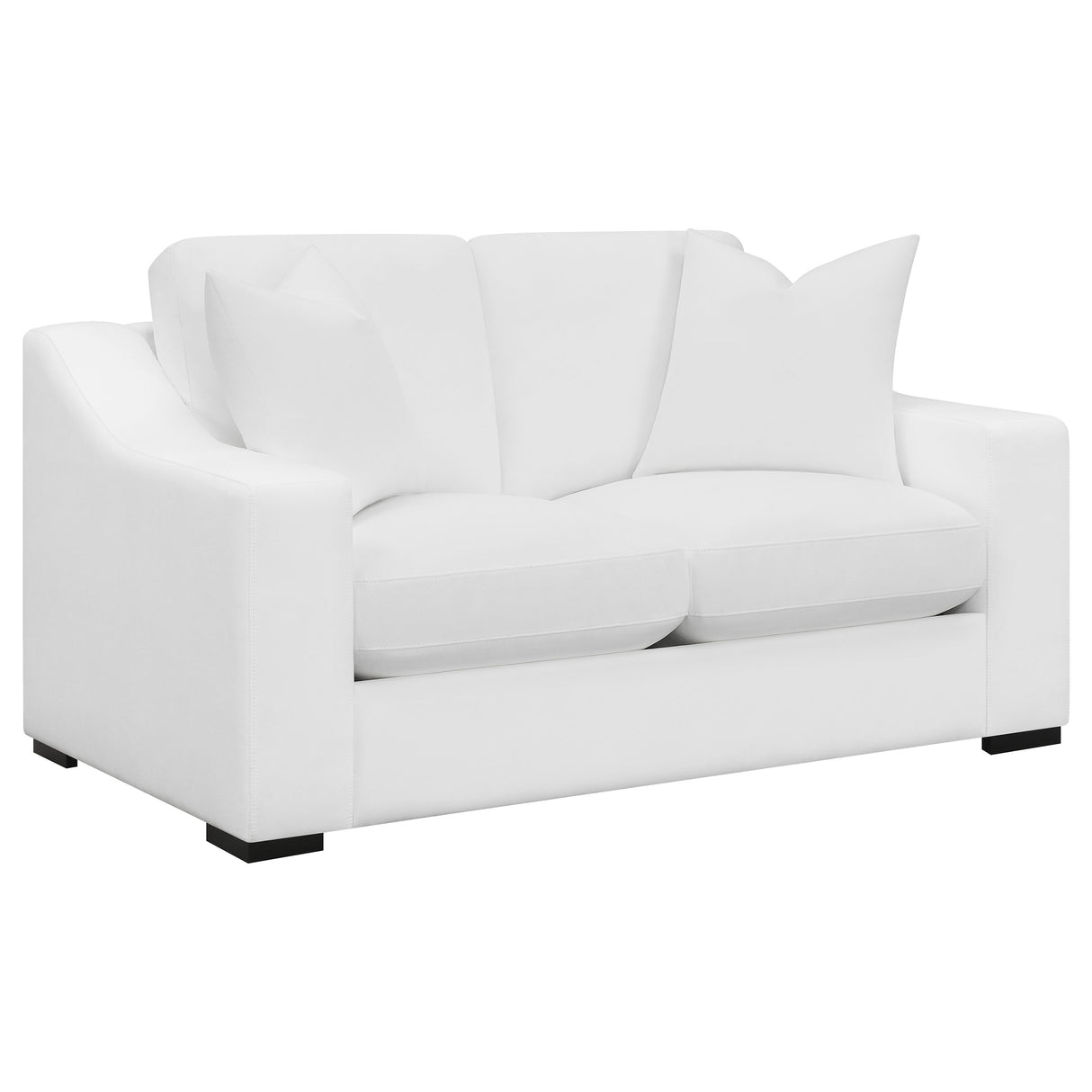 Ashlyn Upholstered Sloped Arm Loveseat in White