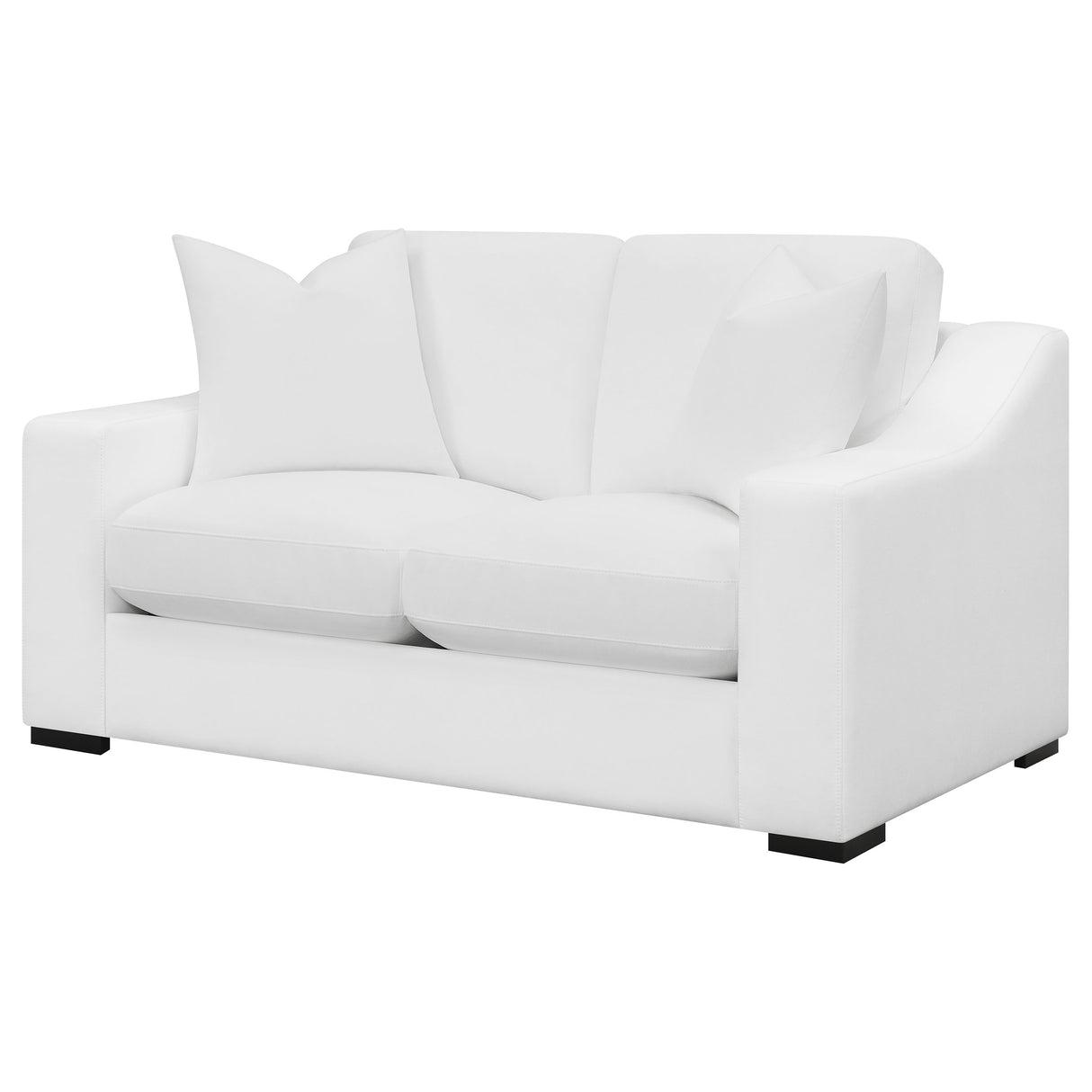 Ashlyn Upholstered Sloped Arm Loveseat in White