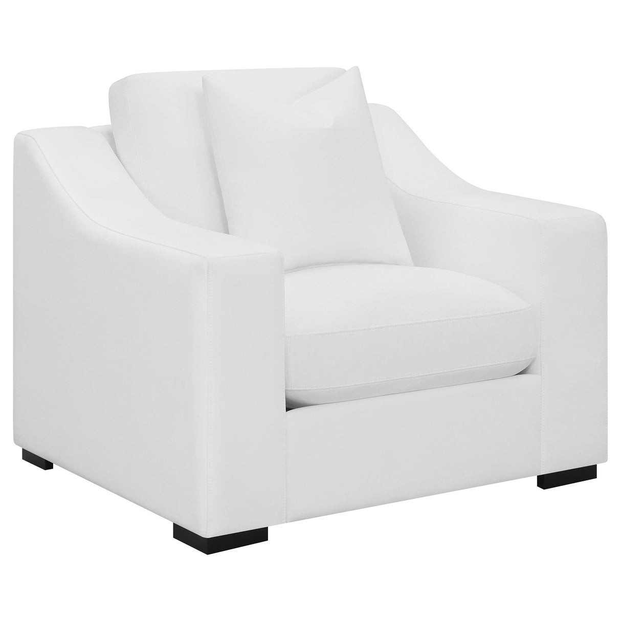 Ashlyn Upholstered Sloped Arm Accent Chair in White