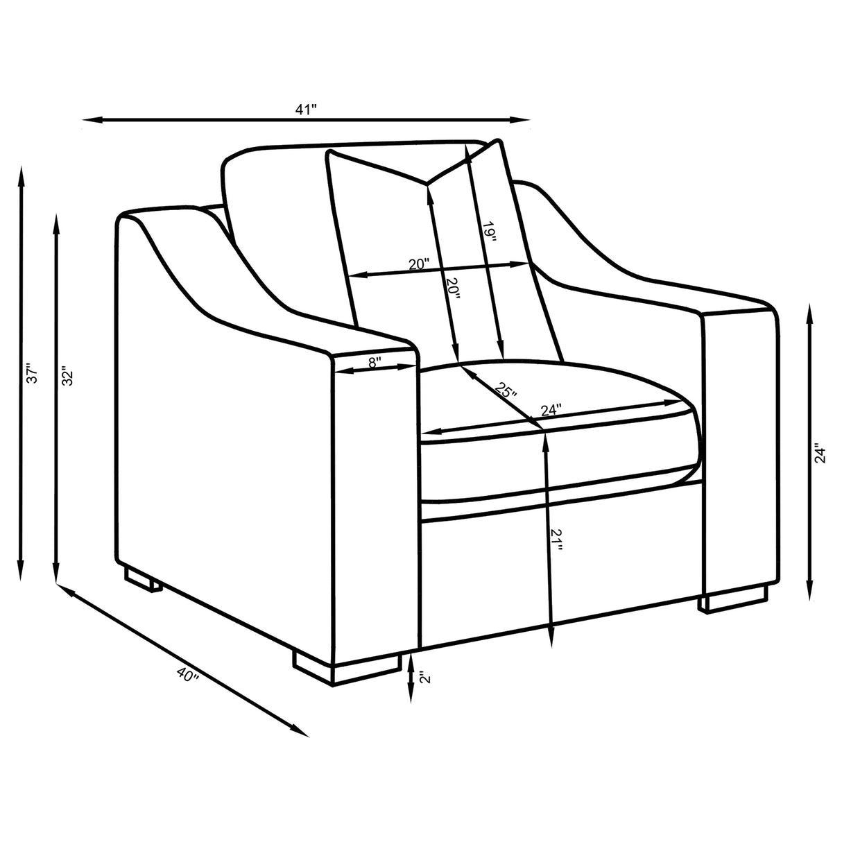 Ashlyn Upholstered Sloped Arm Accent Chair in White