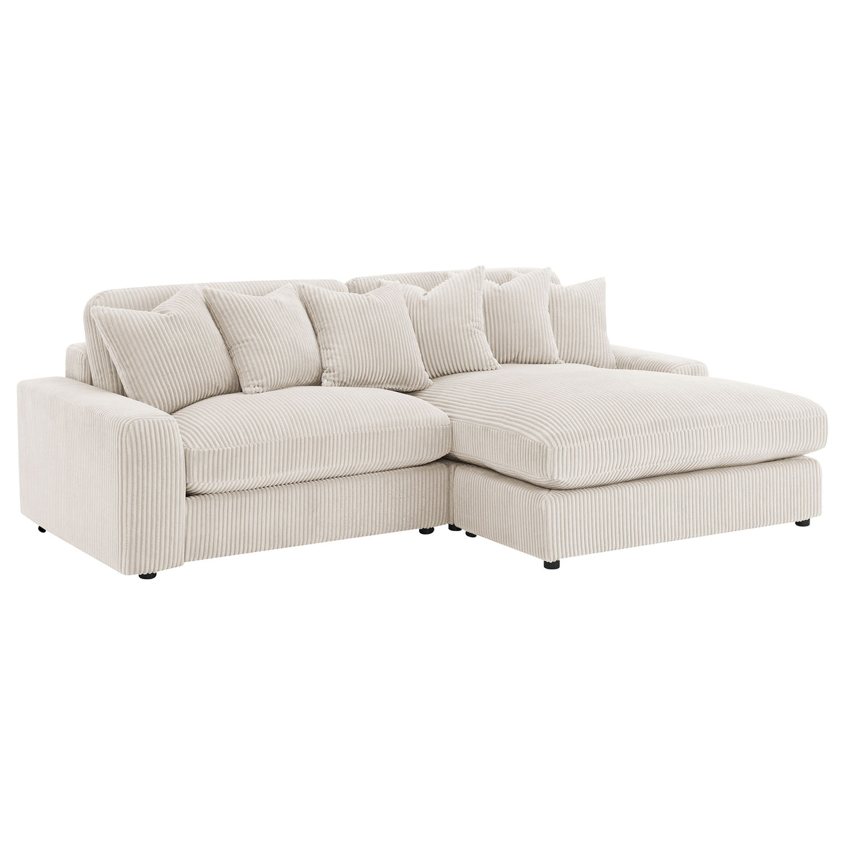 Blaine Upholstered Reversible Chaise Sectional Sofa, Sand