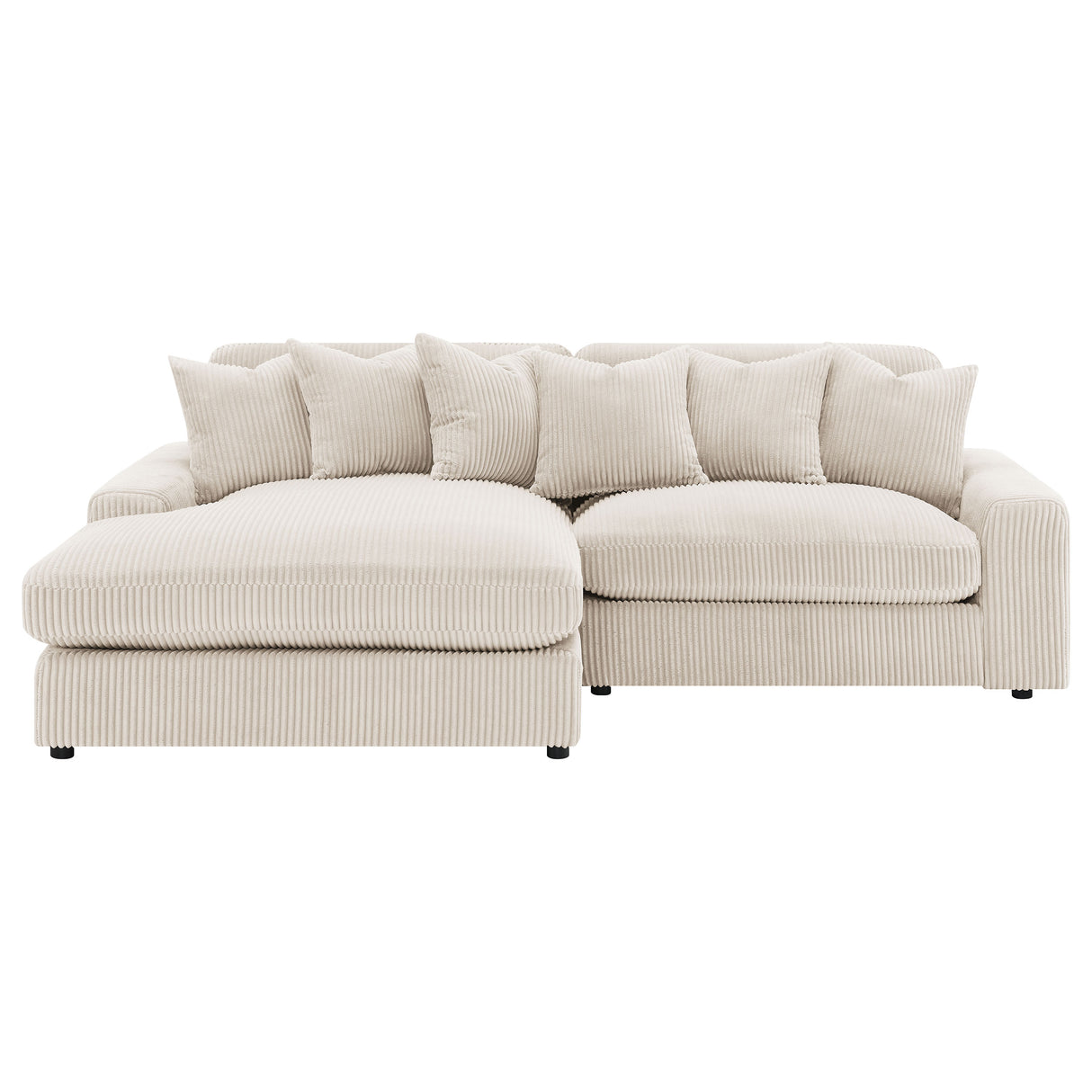 Blaine Upholstered Reversible Chaise Sectional Sofa, Sand