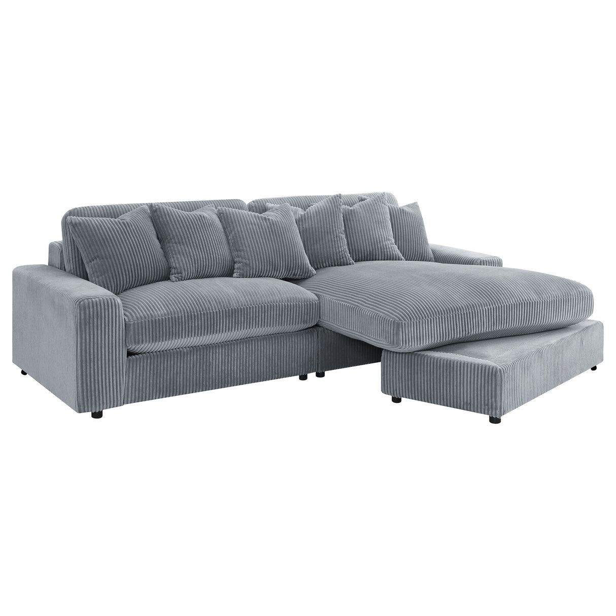 Blaine Upholstered Reversible Chaise Sectional Sofa - Fog