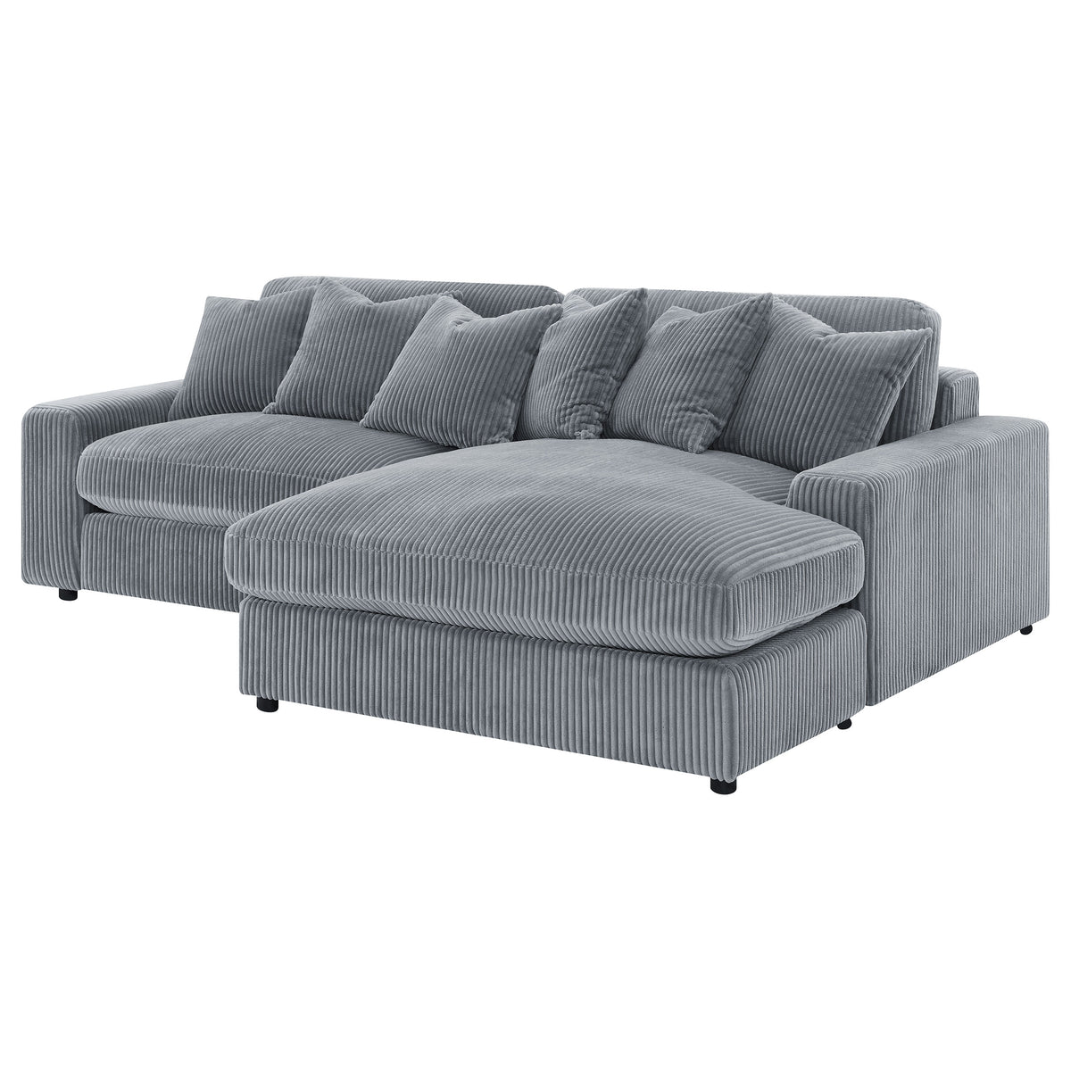 Blaine Upholstered Reversible Chaise Sectional Sofa, Fog