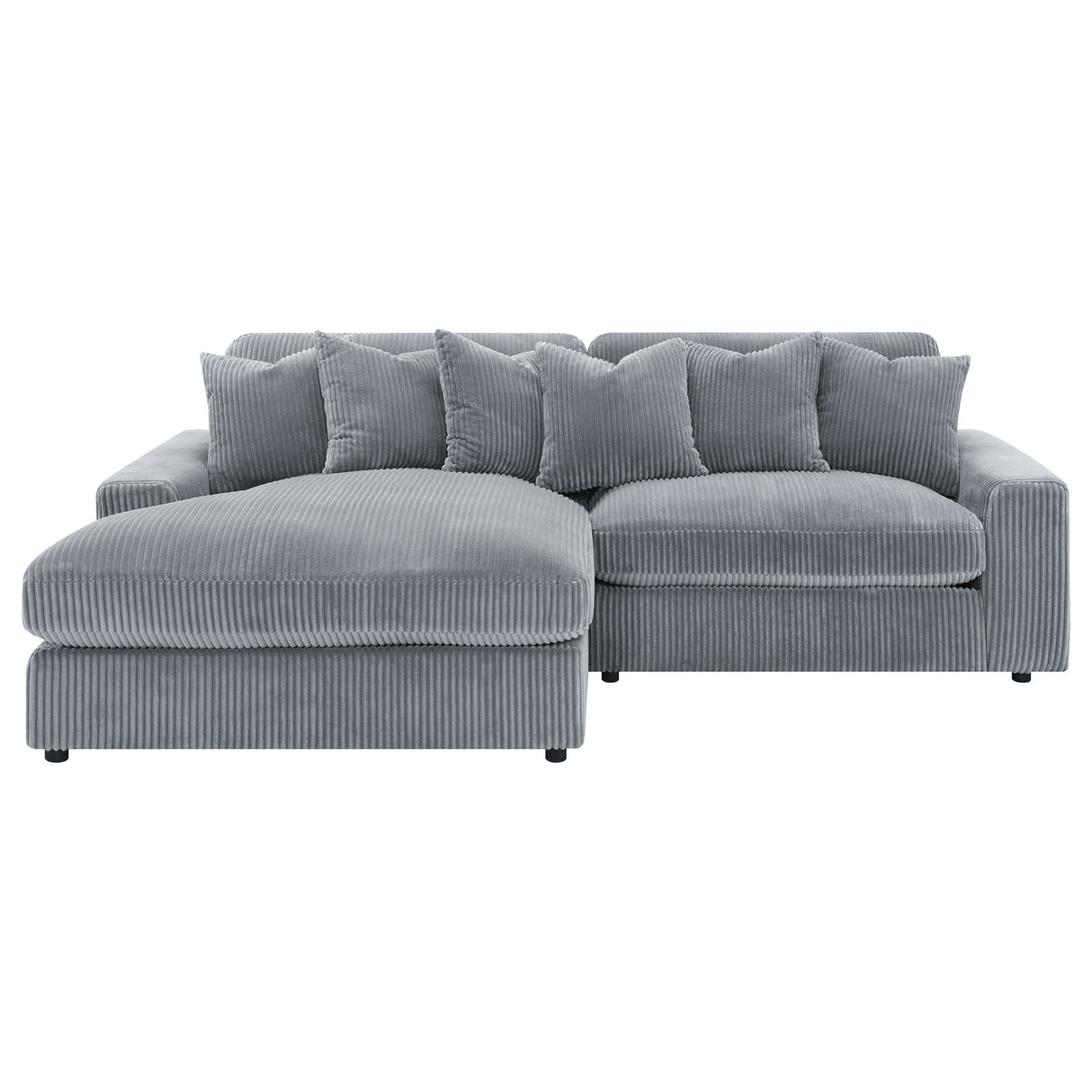 Blaine Upholstered Reversible Chaise Sectional Sofa - Fog