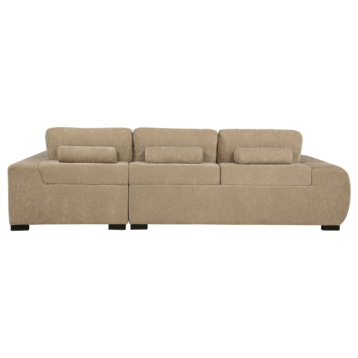 Octavia Upholstered Sectional Chaise Sofa in Camel