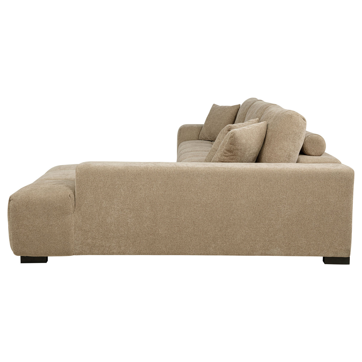 Octavia Upholstered Sectional Chaise Sofa in Camel