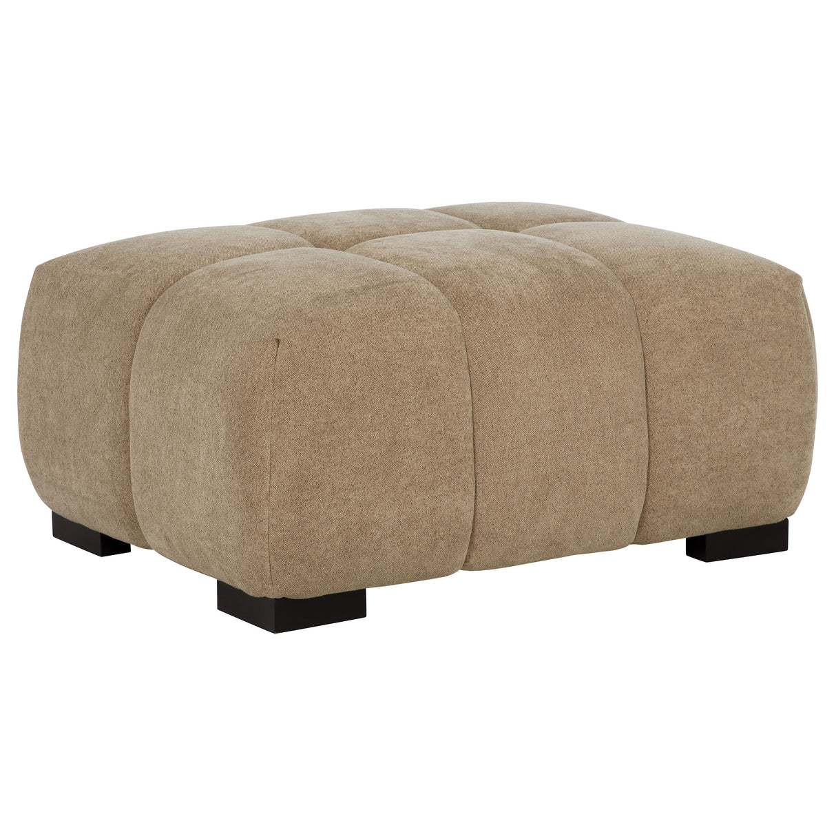 Octavia Upholstered Rectangular Ottoman, Camel