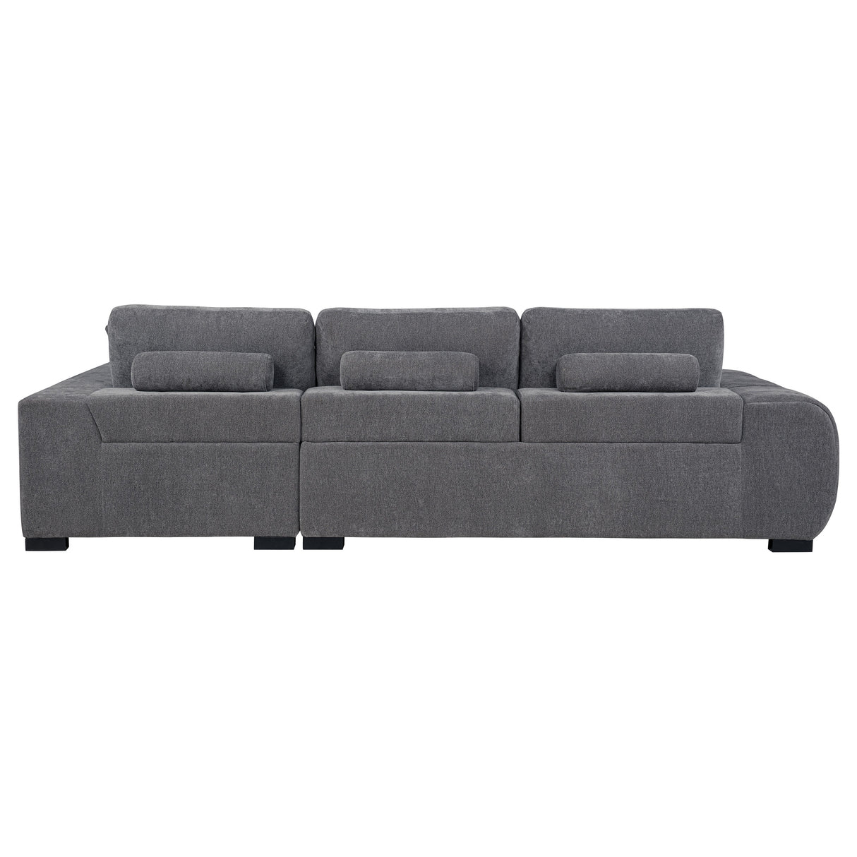 Octavia Upholstered Sectional Chaise Sofa in Charcoal Grey