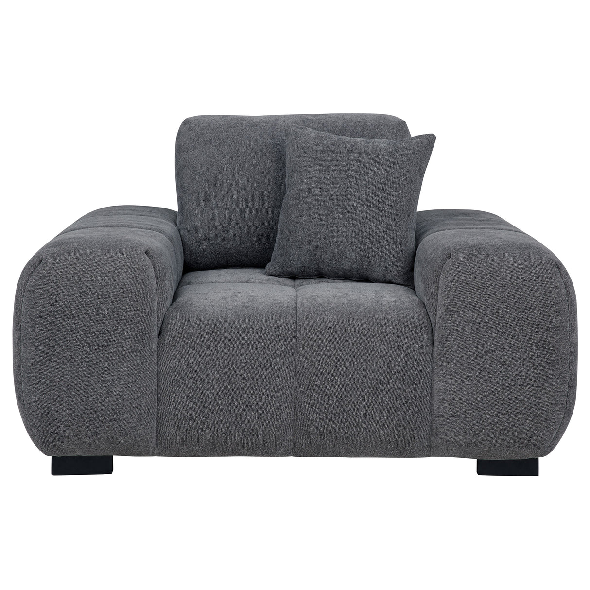 Octavia Upholstered Track Arm Accent Chair - Charcoal Grey