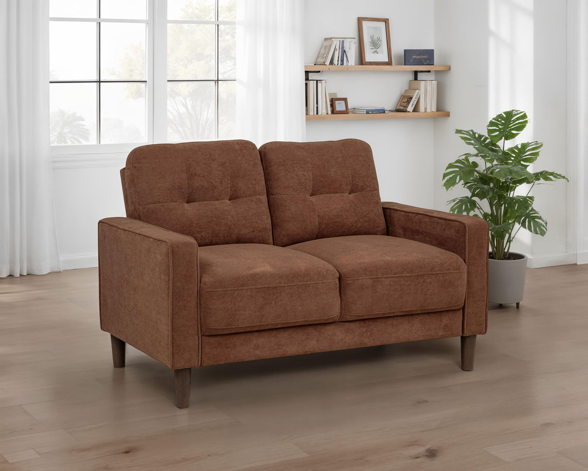 Bowen II Fabric Upholstered Track Arm Loveseat, Rust
