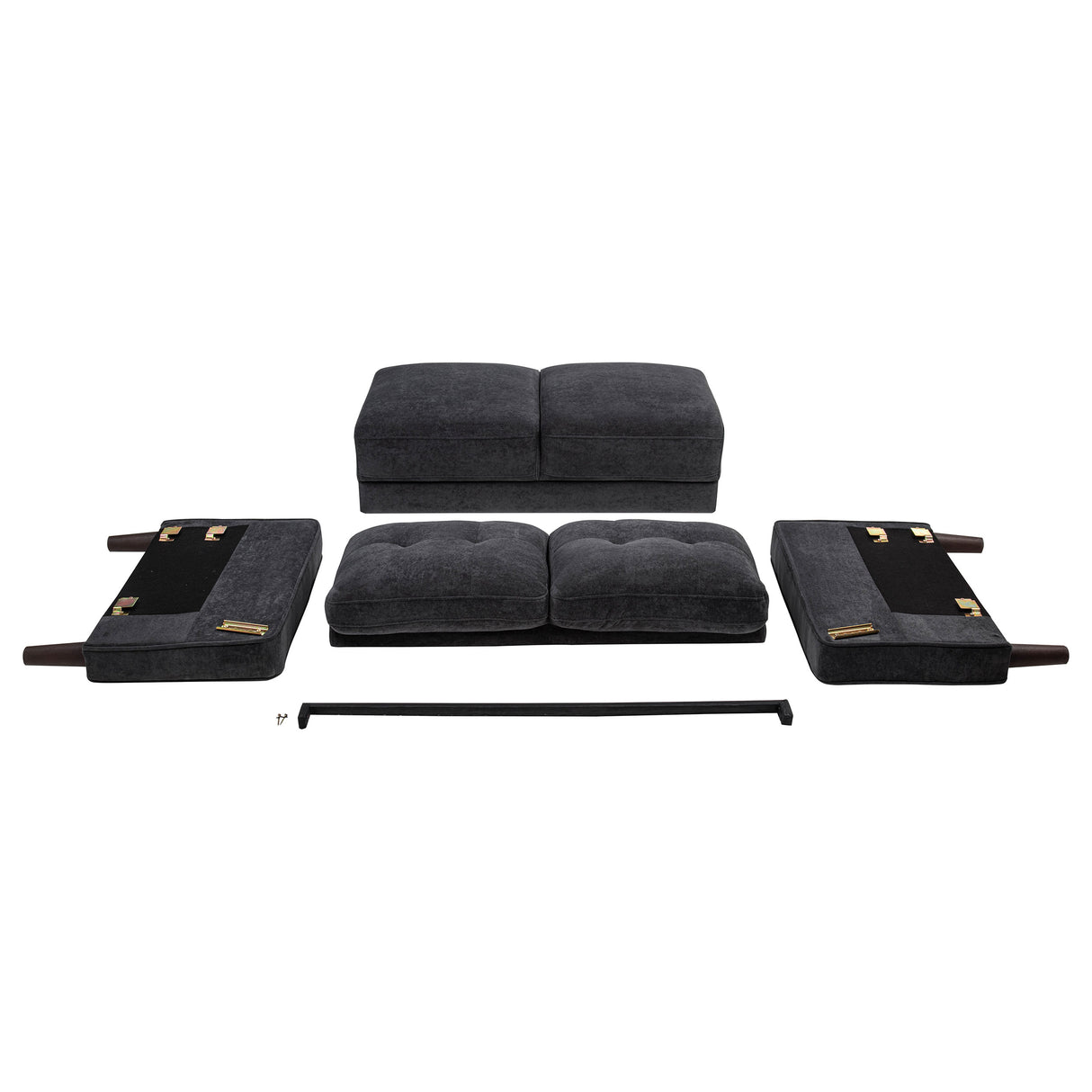 Bowen II Fabric Upholstered Track Arm Loveseat Steel Grey