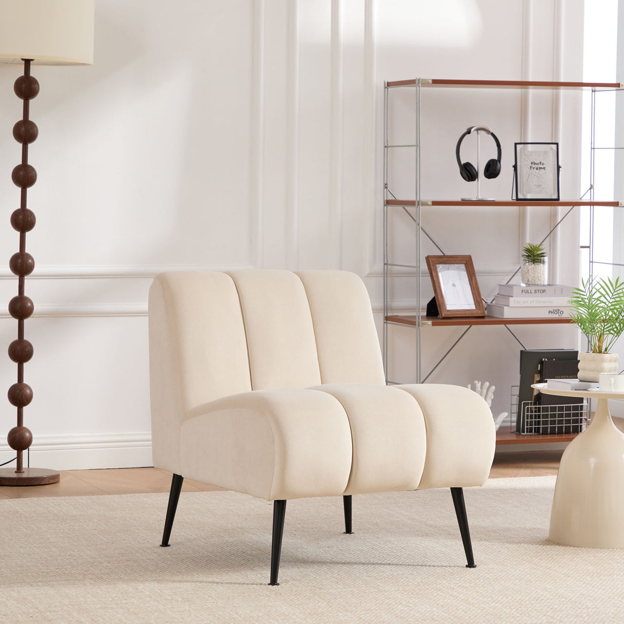 Upholstered Armless Chair For Living Room