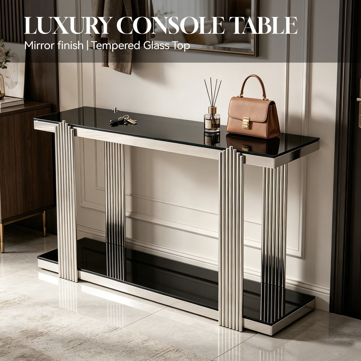 Console Table With Double Tier Storage