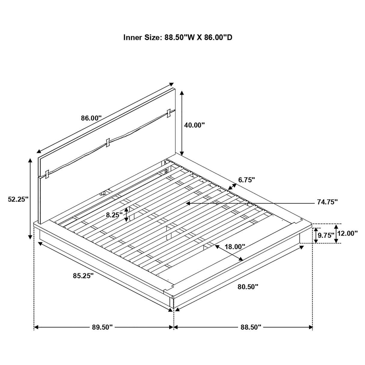 Mallory - Platform Bed With Exposed Joinery
