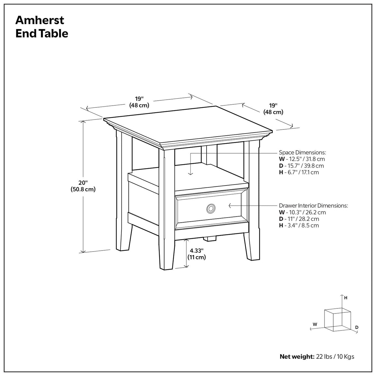 Amherst - Handcrafted End Table