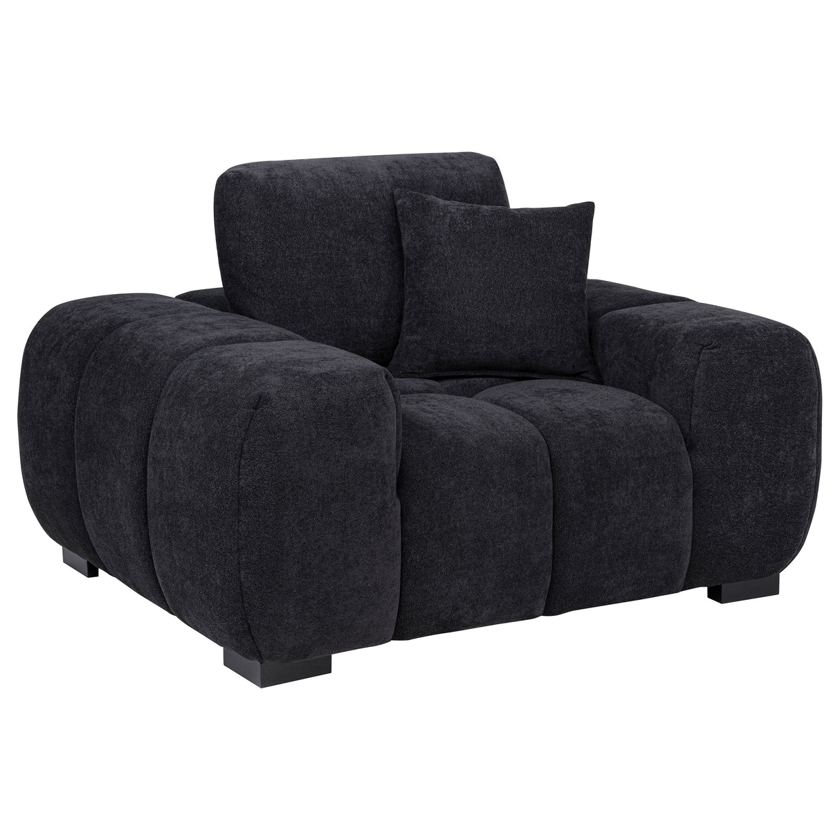 Octavia Upholstered Track Arm Accent Chair, Black