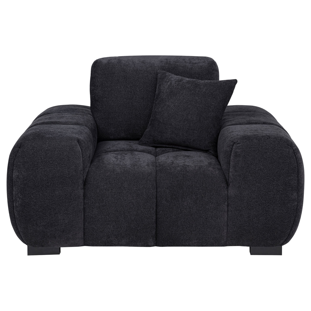Octavia Upholstered Track Arm Accent Chair, Black