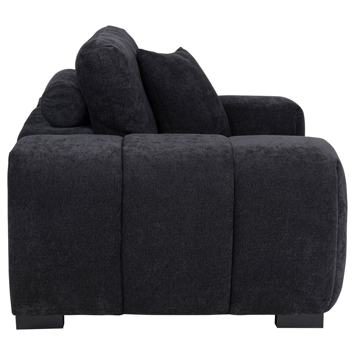 Octavia Upholstered Track Arm Accent Chair, Black