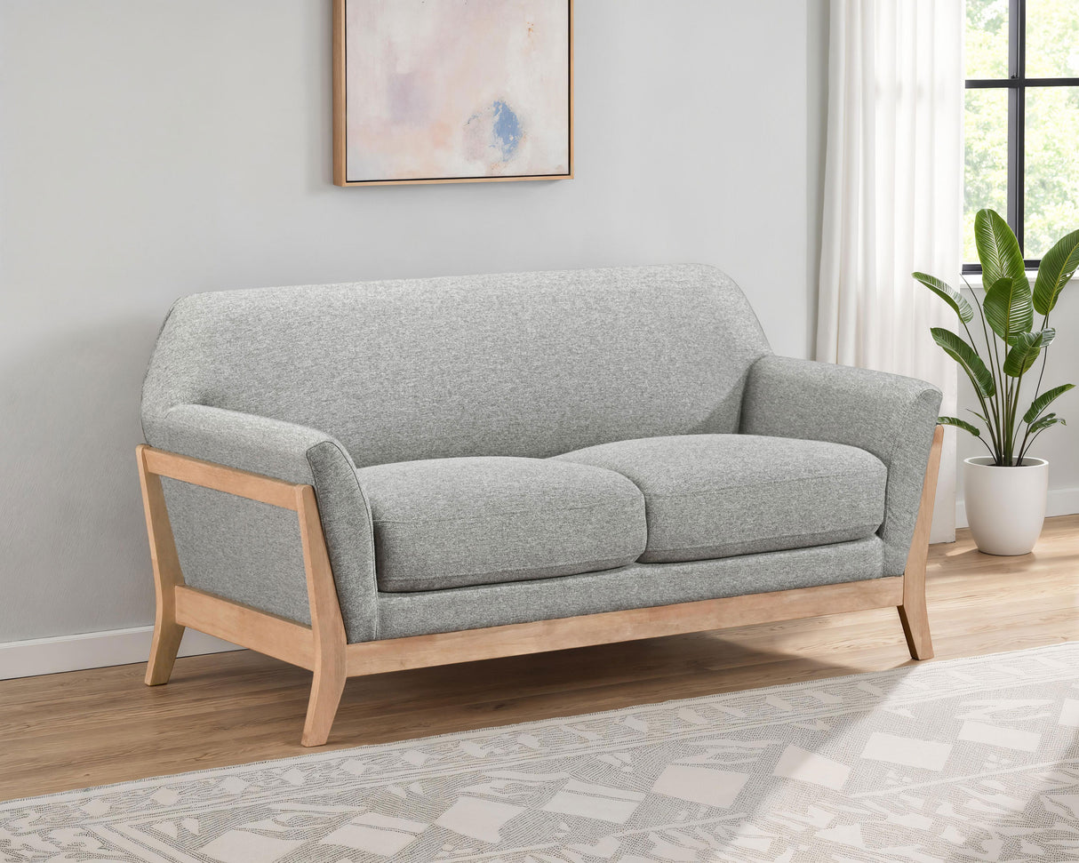 Vaughn Grey Fabric Upholstered Flared Arm Loveseat