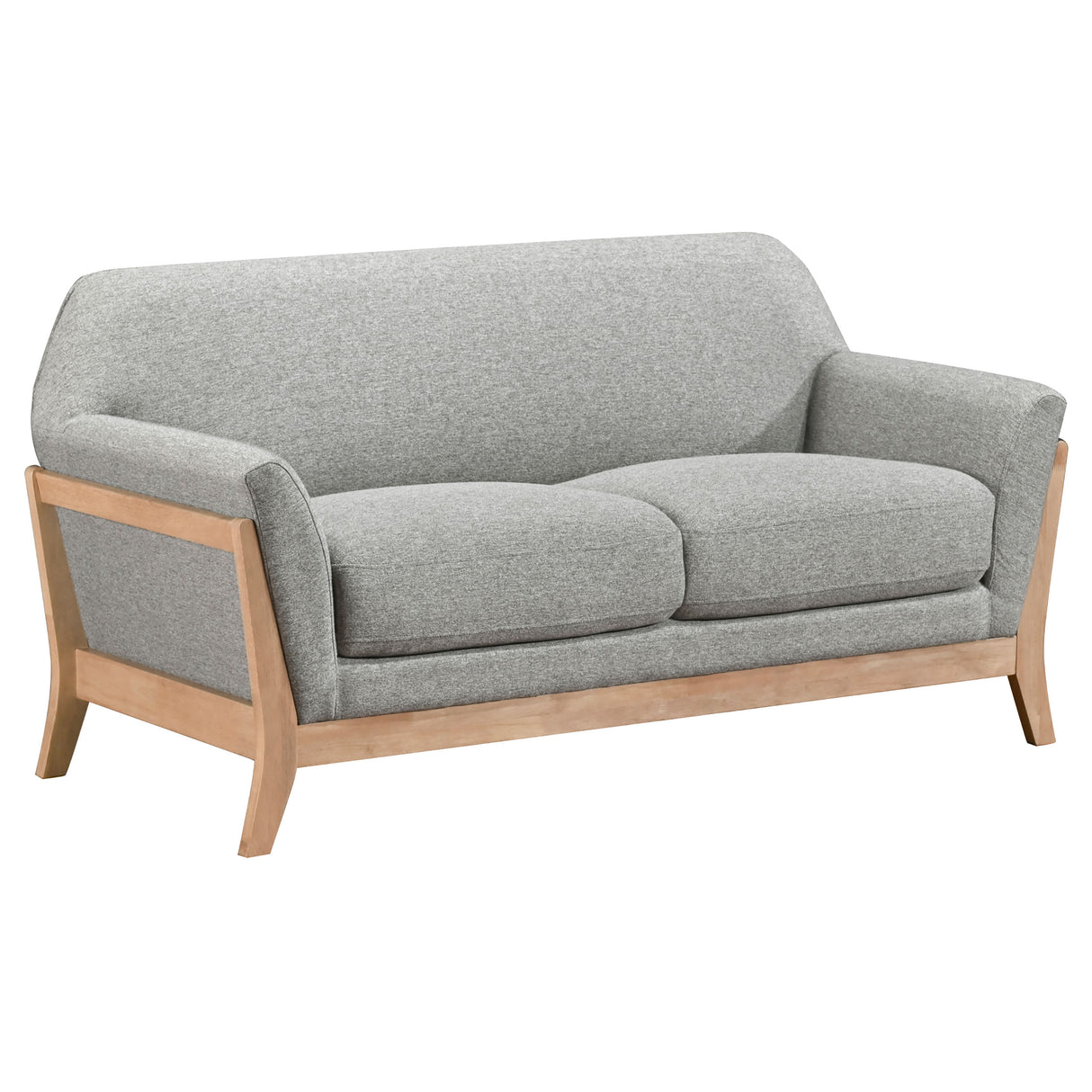 Vaughn Grey Fabric Upholstered Flared Arm Loveseat