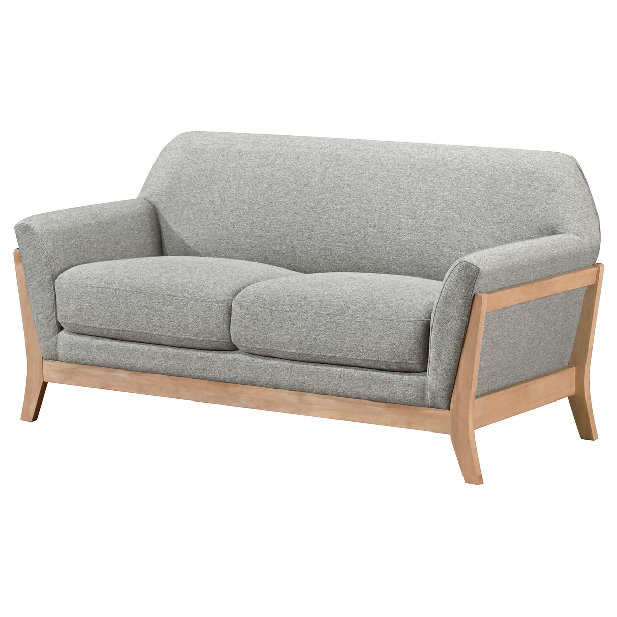 Vaughn Grey Fabric Upholstered Flared Arm Loveseat