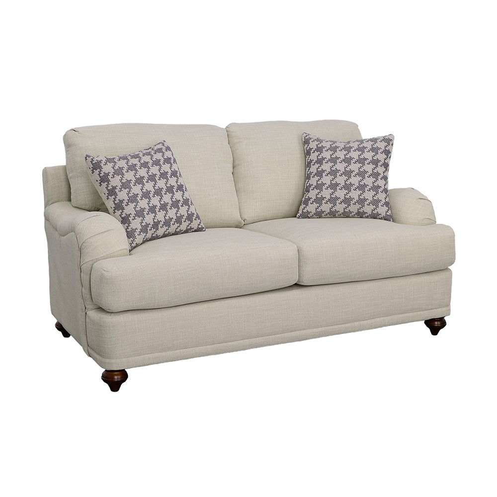 Glenn Upholstered English Arm Loveseat Light Grey Blue