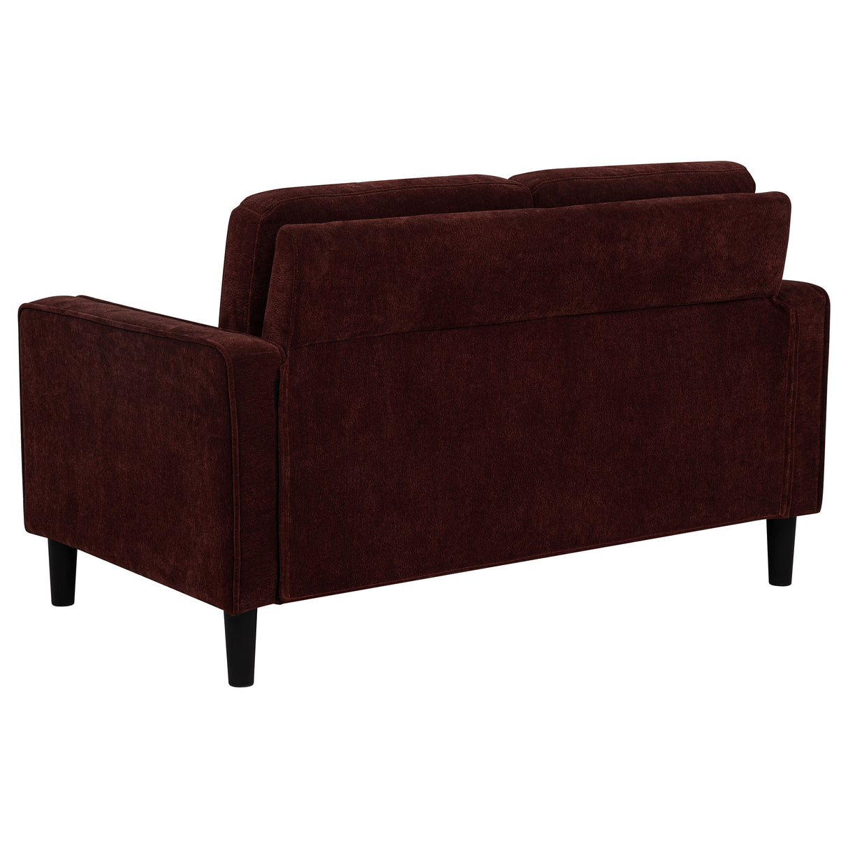 Ruth Fabric Upholstered Track Arm Loveseat in Rust Red