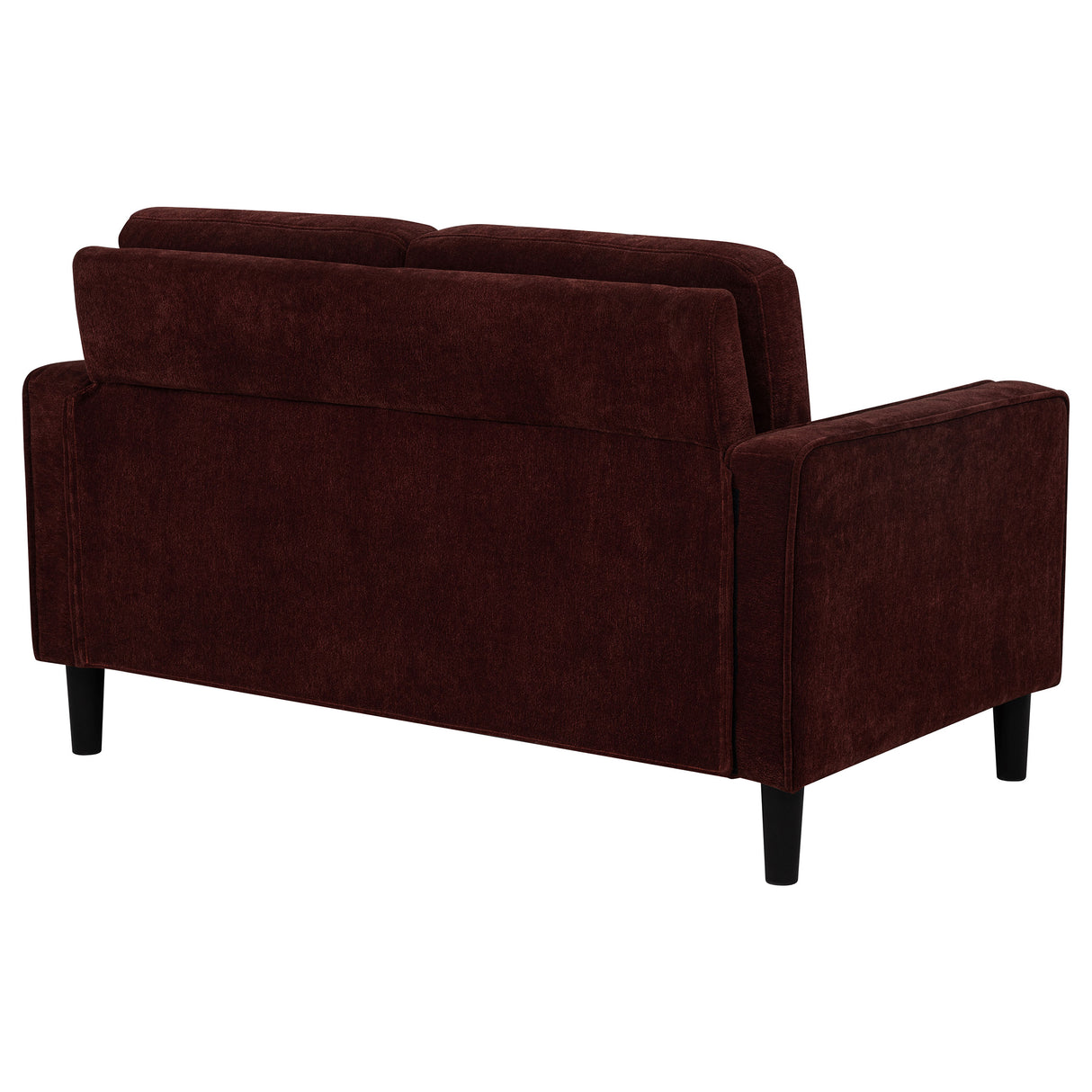 Ruth Fabric Upholstered Track Arm Loveseat in Rust Red