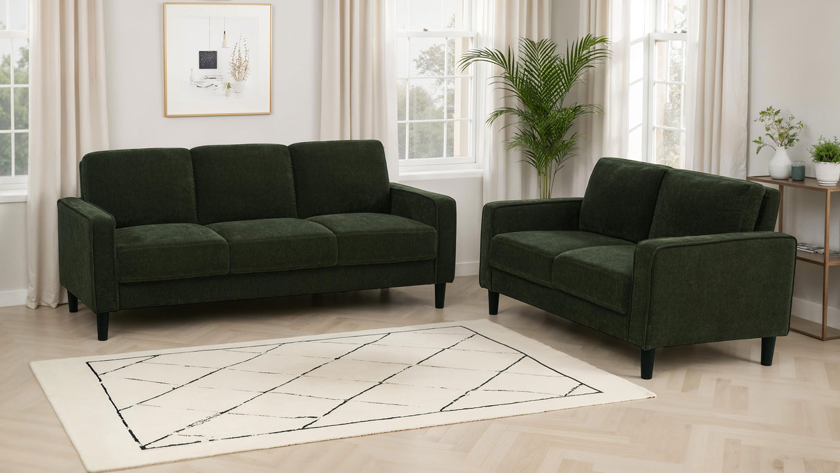 Ruth 77-Inch Fabric Upholstered Track Arm Sofa, Matcha Green