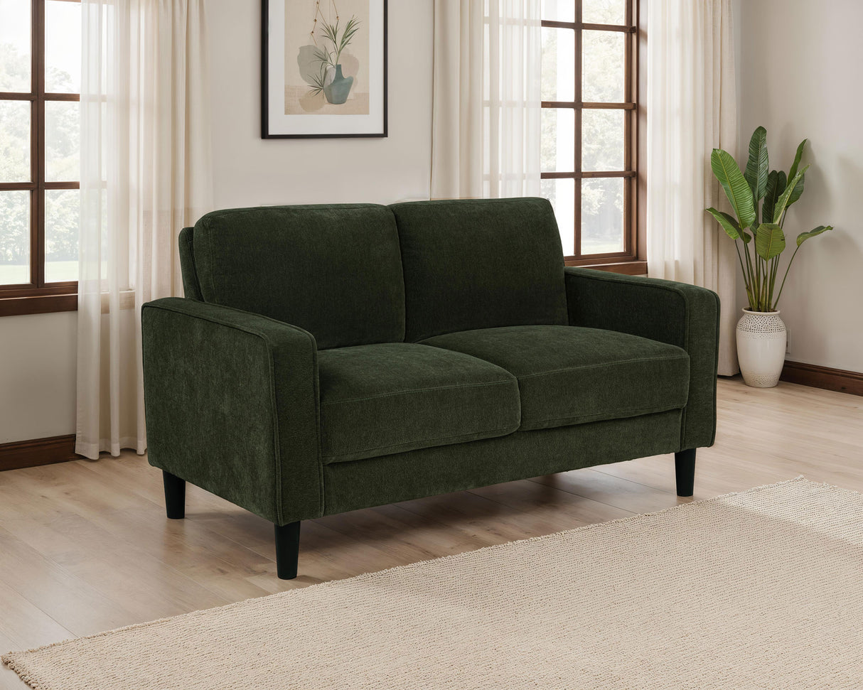 Ruth Fabric Upholstered Track Arm Loveseat, Matcha Green