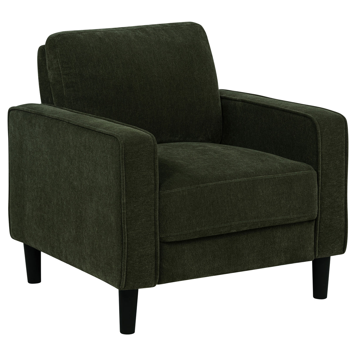 Ruth Fabric Upholstered Track Arm Accent Chair, Matcha Green