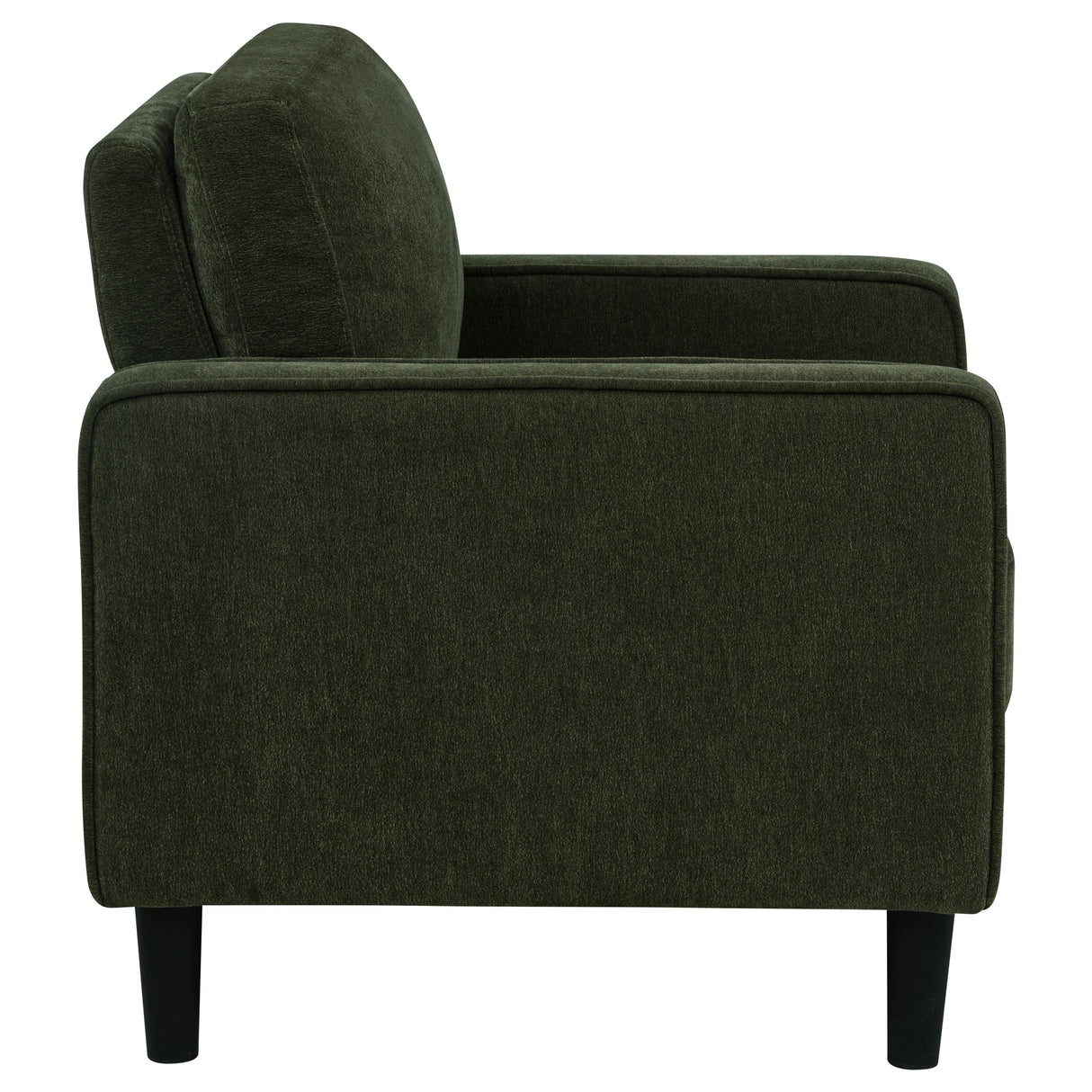 Ruth Fabric Upholstered Track Arm Accent Chair, Matcha Green
