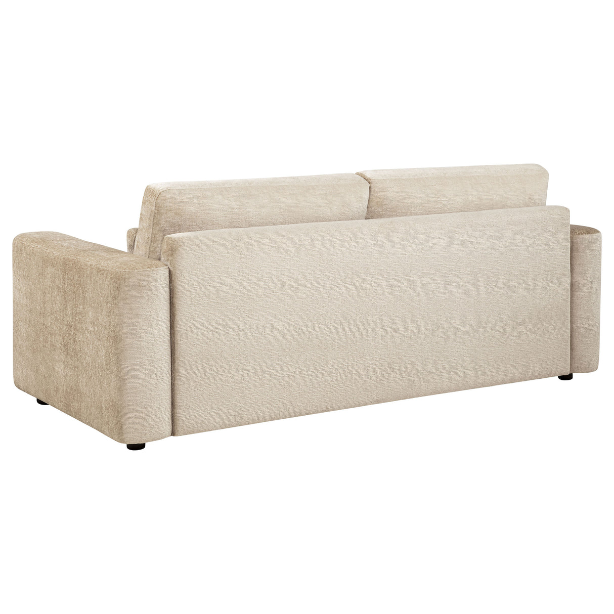 Amador Camel Chenille Track Arm Sofa with Lumbar Pillows