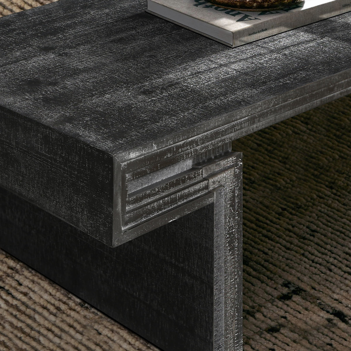 American Vintage Industrial Coffee Table, Double Tier Design
