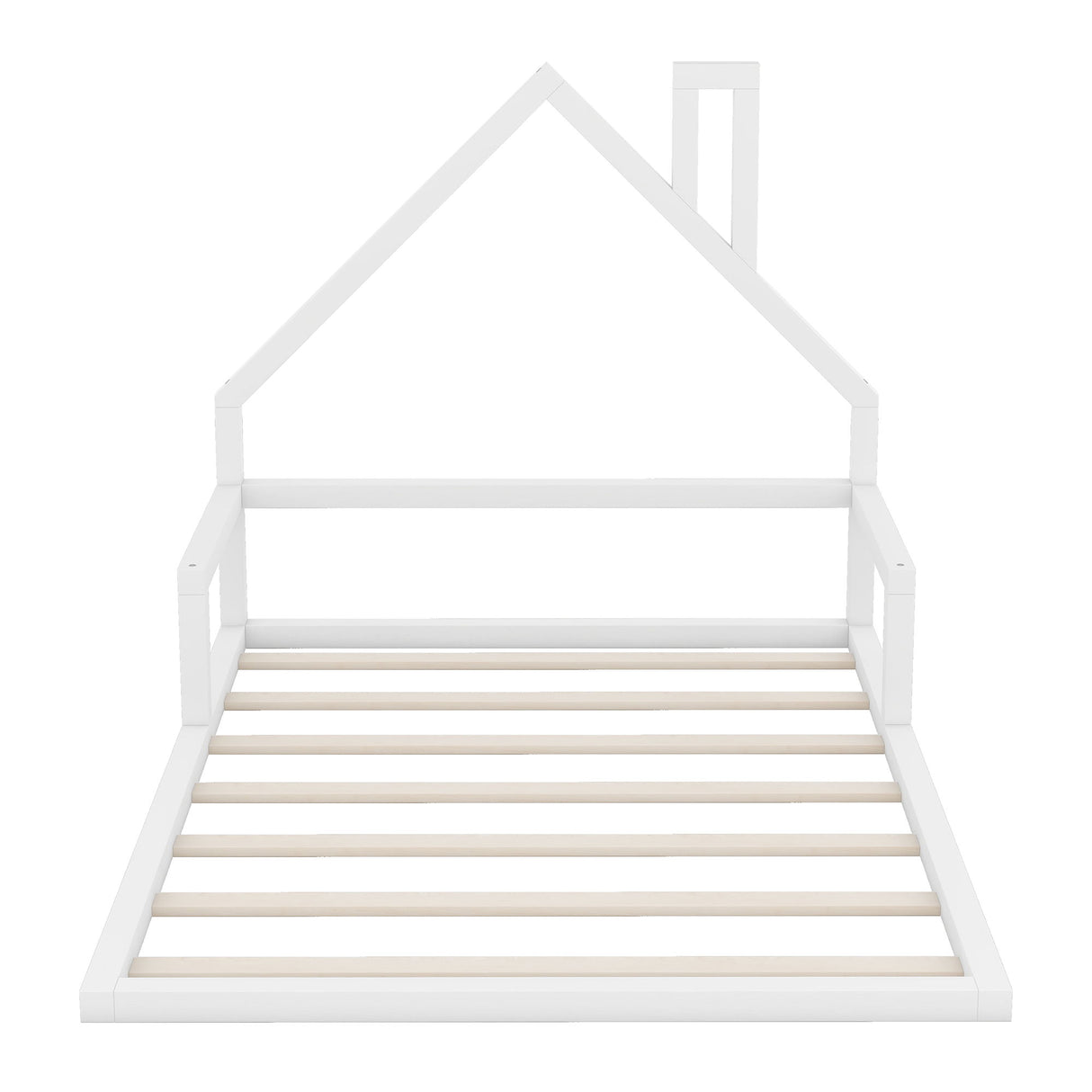 Elegant Floor Bed With House Shaped Headboard