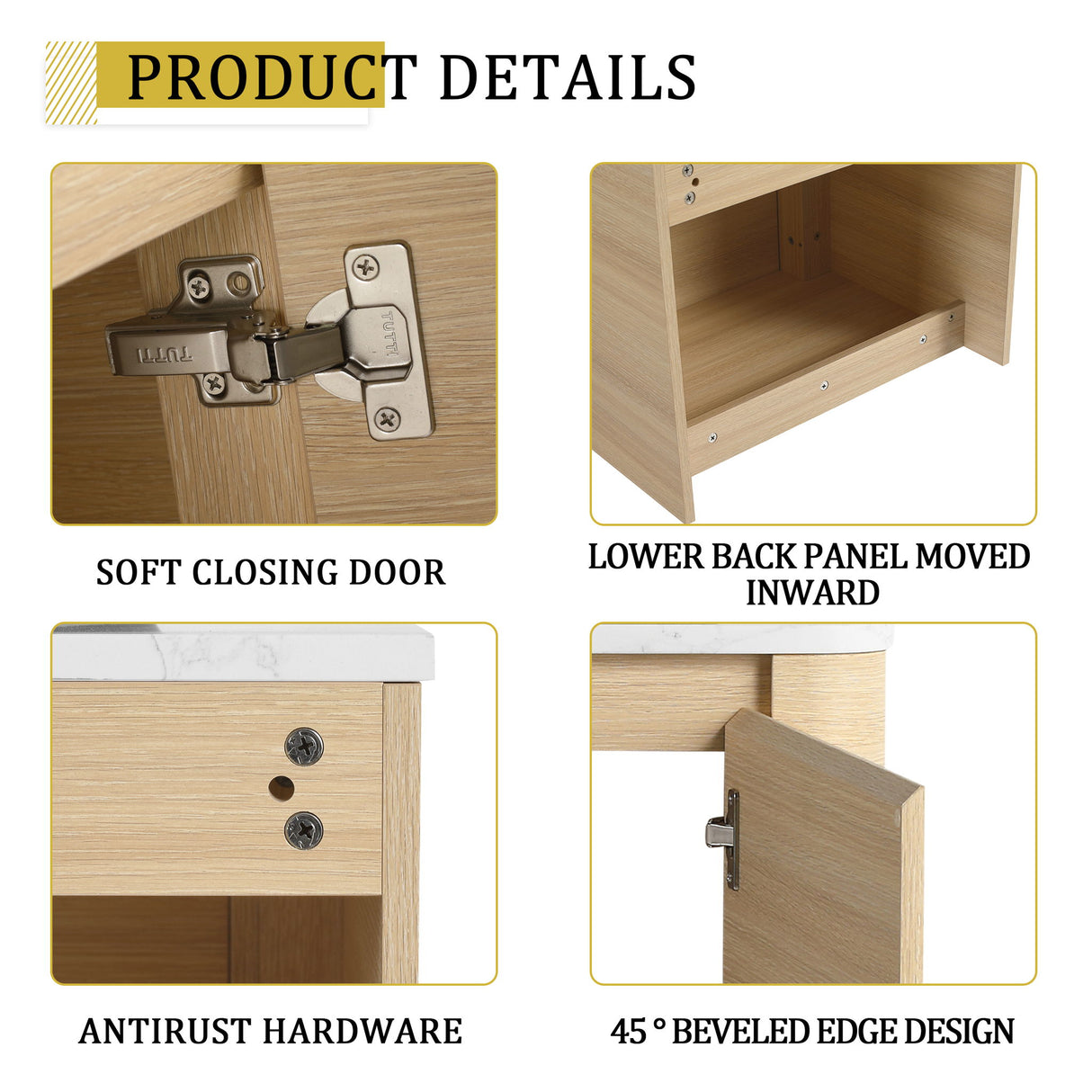 Mounted Bathroom Vanity & Art Sink, Soft Close Door
