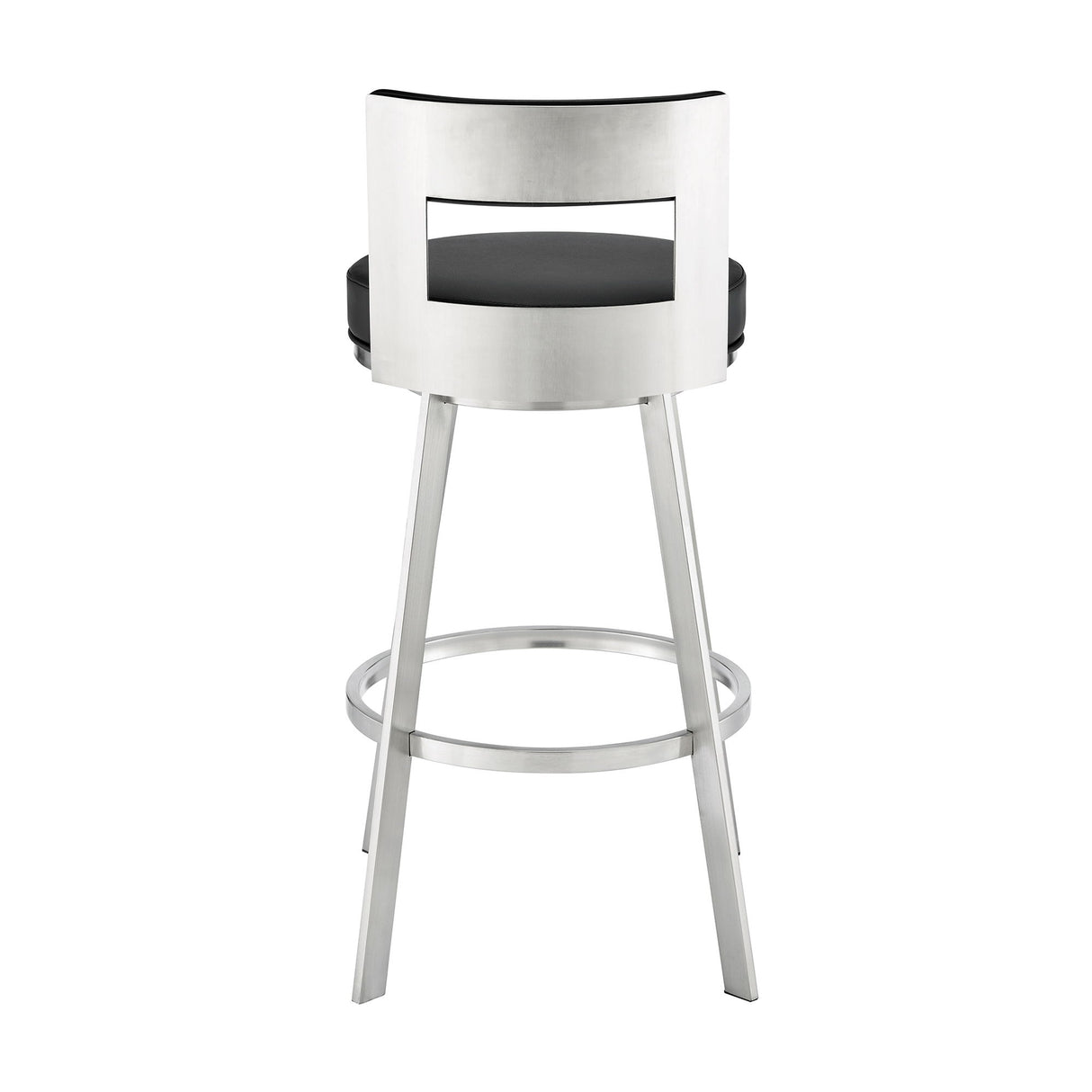 Lynof - Swivel Bar Stool - Brushed Stainless Steel Finish