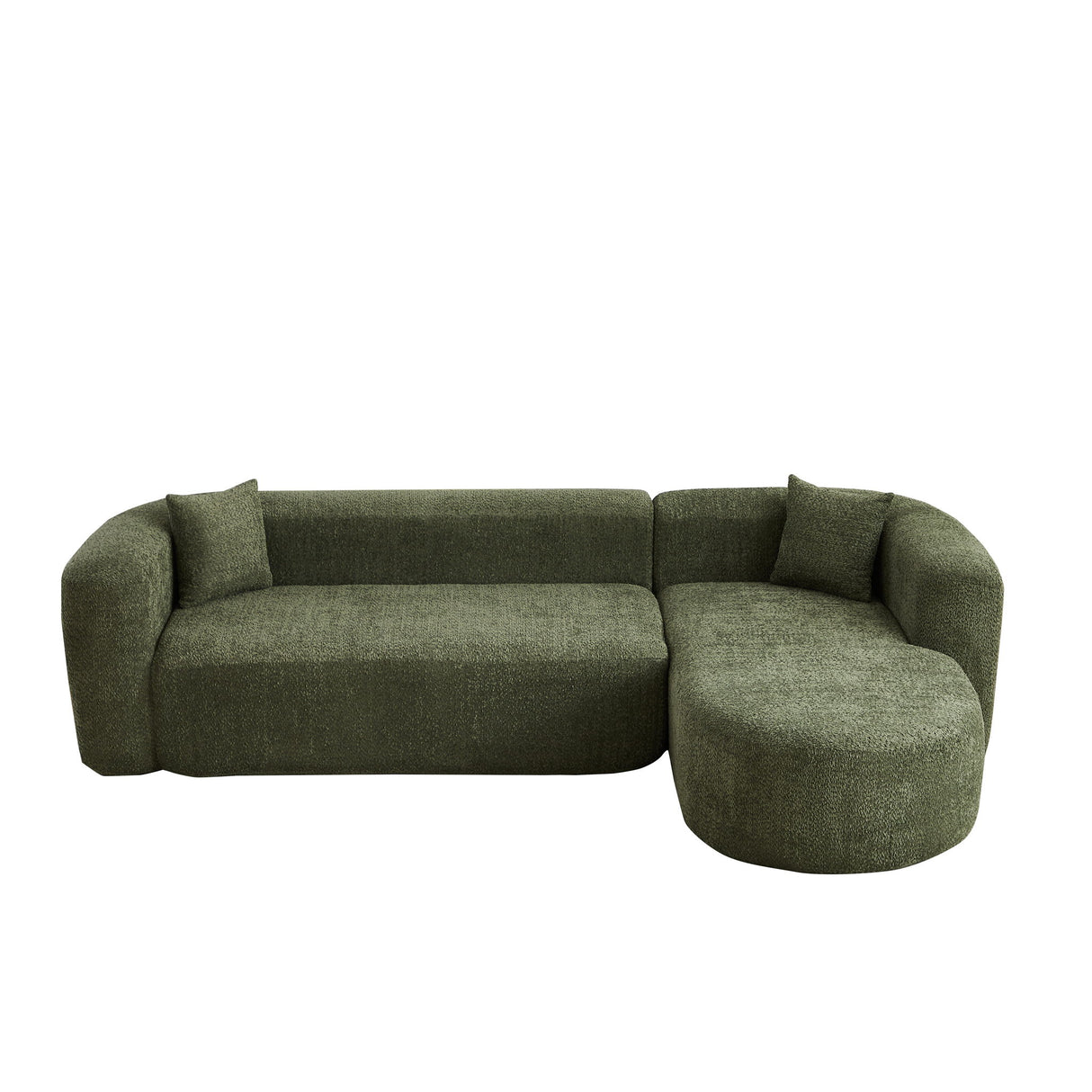 L - Shape Boneless Cloud Couch With 2 Throw Pillows For Living Room