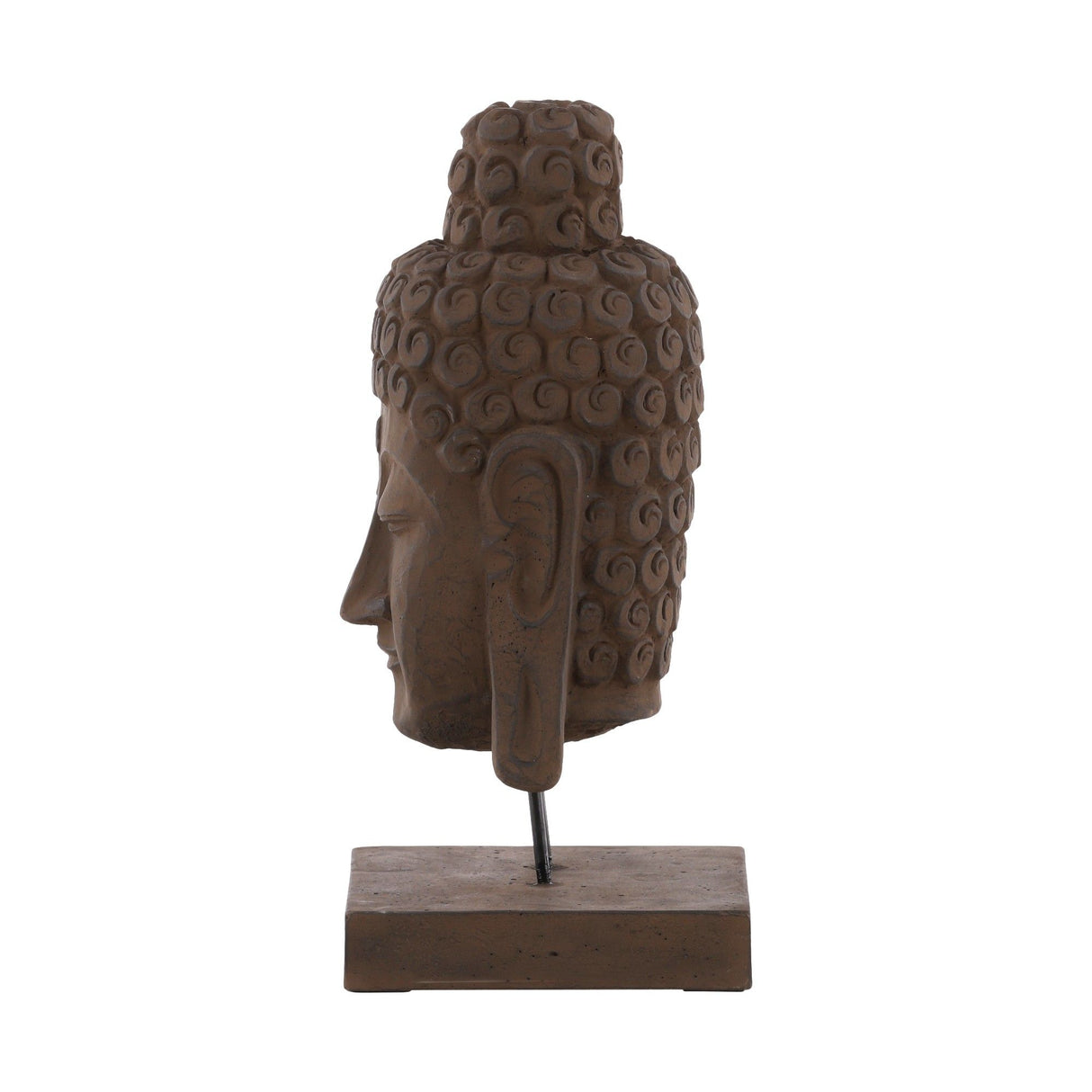 Carved Buddha Head - Dark Brown