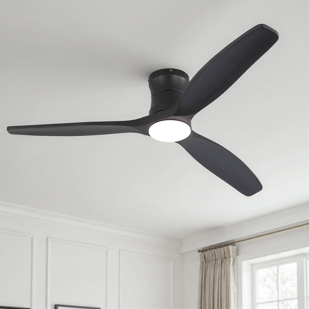 52" Ceiling Fan With Light, Dimmable DC Reversible Motor, 3 Blades